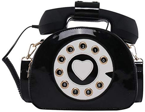 Lurrose Telefon Handtasche Top Griff Tasche Umhängetasche In Telefonform Retro Top Griff Tasche Neuheit Geldbörse Umhängetasche Für Frauen