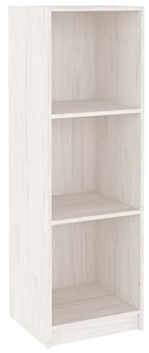 vidaXL Massivholz Kiefer Bücherregal Raumteiler Standregal Aktenregal Wandregal Regal Raumtrenner Bücherschrank Holzregal Weiß 36x33x110cm