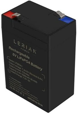 LERIAN POWER LiFePO4 Akku 6V 6Ah Lithium-Eisen-Phosphat Batterie für Camping Boot Solar Wohnwagen