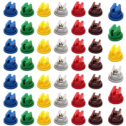 Pilikoll 48 Pcs Spraying Spray Nozzles 110 Degree Flat Fan Shape 0.15-0.6mm Plastic Spray Nozzle Tip Assorted Set Fan Nozzle Spraying Tips for knapsack Spraying, Weed Killing