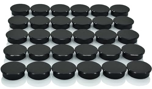PYJLBX Fridge Magnets, Small Magnets Strong Magnet Whiteboard Magnets Heavy Duty, Cute Round Mini Magnets for Crafts, Fridge, Notice Board, Planning Boards, Office,School,Classroom (Black, 30 Pack)