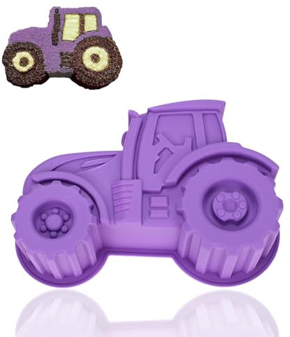 Half Forest Traktor Silikon Backform Traktor Kuchenform 3d Silikonform, Multifunktional, Wiederverwendbar, Zur Herstellung Von Kuchen, Brot, Schokolade, Dessert, Pudding(Lila)