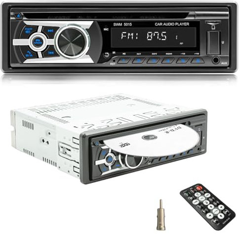 iFreGo Autoradio con CD Bluetooth, vivavoce, Bluetooth 1 DIN, autoradio USB/TF/MP3 Player/AUX in, radio FM/AM, RDS, RCA, funzione di ricerca auto, 60 W x 4, funzione di ricarica rapida