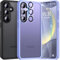 UniqueMe für Samsung Galaxy S24 Hülle, 5-in-1-Set Handyhülle für Samsung Galaxy S24 Case Rundumschutz Schutzhülle Cover,1 Handyhülle & 2 Schutzfolie & 2 Kameraschutz - Matt Lila