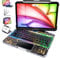 MAYDORHER For iPad13 Inch Air Keyboard Case (M3-2025, M2-2024), Unique Cyberpunk High-tech 360° Rotating Style with Pressure Reduction Sound Effect for iPad Pro 6/5/4/3 12.9, Transparent Black
