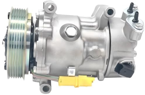 Compresor de Aire Acondicionado SD6C12, Reemplazo Compatible con Peugeot 207, 208, 307, 308, 508, Partner | Números de Pieza: 9651910980, 9659875780, 9670318880, 9671216280, 9678656080, 9822826880
