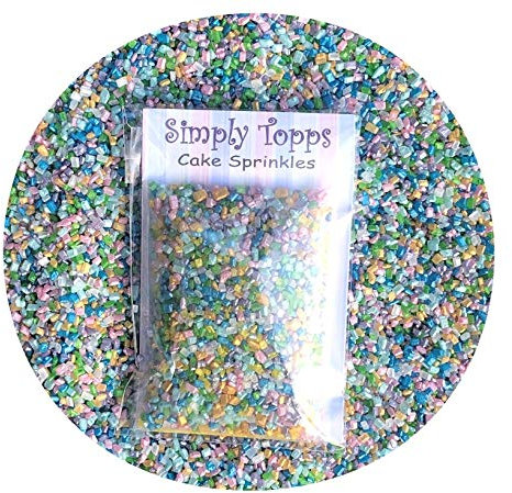 simply topps Mixed Colour Sparkling Sugar Crystals 30g - Cupcake Cake Sprinkles for Decorating Unicorn Themed