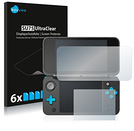 savvies Protector Pantalla para New Nintendo 2DS XL (6 Unidades) Película Ultra Transparente