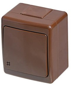 Kreuz-Schalter braun IP44 selbstdichtend für den Außenbereich