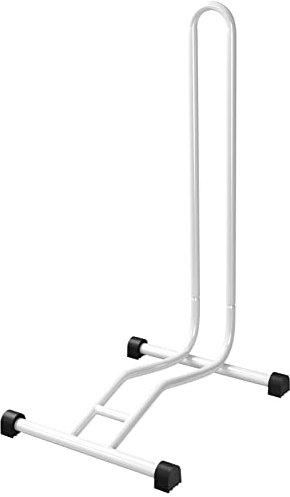 WELLGRO® Fahrradständer - Stahl, sicherer Stand - Farbe schwarz, weiß oder silber wählbar, Farbe:Weiß