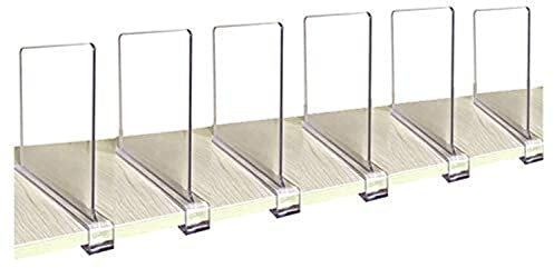 CY craft Acryl-Regalteiler, Holzregal-Trennwände, transparente Schrankregal-Trenner, Kleider-Organizer, perfekt für Schlafzimmer, Regale, Organisation und Küchenschrank, Regal-Aufbewahrung, 6 Stück