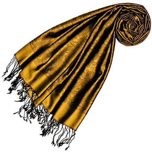 Lorenzo Cana Frauen Pashmina Schal 70% Seide 30% Viskose Paisleymuster gold 70 cm x 190 cm - 7861777