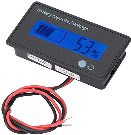 Topiky GY-6GD 12-84V PCB HTN Batteriekapazität Monitoranzeige LCD-Anzeige mit blinkendem Alarm Kompatibel mit Blei-Säure-/Lithium-/Lithium-Eisen-Batterie(Blau)
