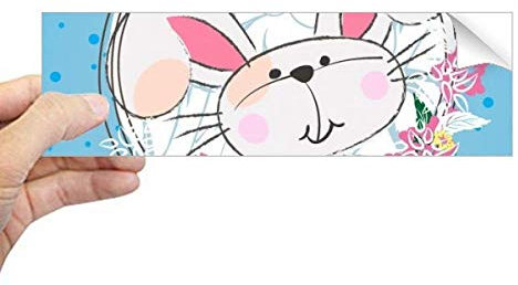 DIYthinker Happy Easter Religion Festival Cute Bunny Rechteck Bumper Sticker Notebook Window Decal