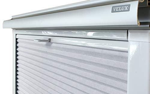 Home-Vision® Dachfenster Premium Plissee Faltrollo ohne Bohren(Silber für UK34 / UK35 - Weiß) Blickdicht Sonnenschutz, Alle Montage-Teile inklusive
