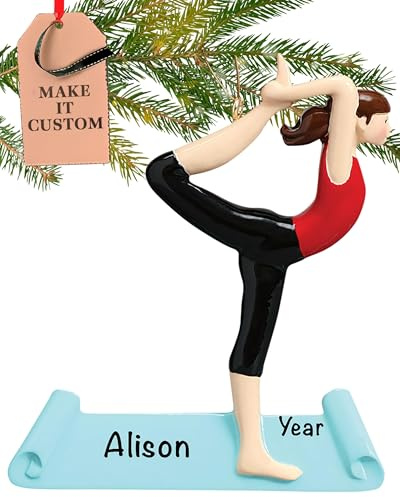 Holiday Traditions Yoga Personalisierbares Ornament – Einzigartiges Weihnachtsbaum-Ornament – spezielles Andenken – Sport-Dekoration – Personalisierung enthalten