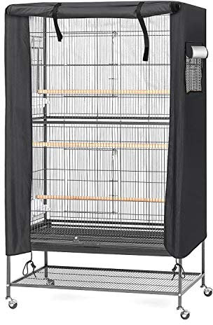 LINGSFIRE Abdeckung für Vogelkäfig, 97 x 60 x 130cm wasserdichte Große Vogelkäfigabdeckung, Waschbar Papageienkäfigabdeckung, Winddichte staubdichte Nachtabdeckung für Papageienkäfig