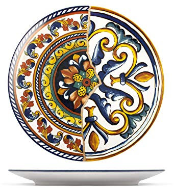 H&H Positano Set 6 Piatti Piani, Stoneware, cm32