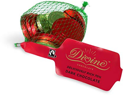 Divine 70 Percent Dark Chocolate Coins (Pack of 3)