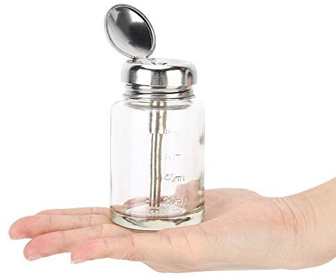 Nagellackentferner-Spender, Glas-Nail-Art-Entferner-Spender, Glasmaterial Salon Shop Maniküre-Shop für Home Beauty Salon (Drücken Sie die Flasche)