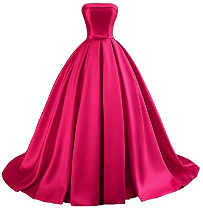 GPaishang Robe de soirée longue sans manches en satin pour femme, rose rouge, 46