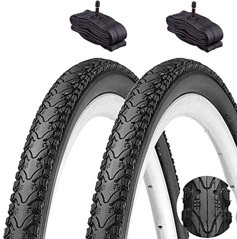 2 neumáticos Kenda 700 x 45 C (28 x 15/8 x 1 3/4) + Cámaras America Neumáticos Demi Slick Gravel Neumáticos Adulto Trekking MTB híbrida