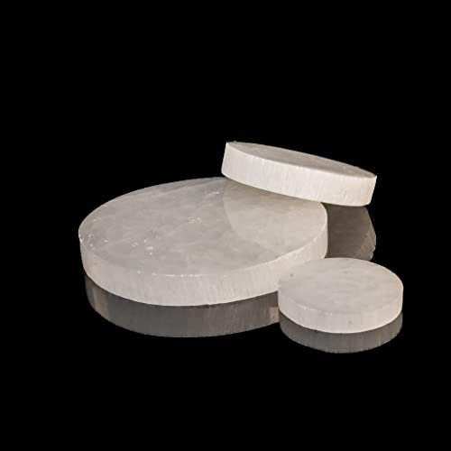 GSG Selenite Charging Disc in Various Sizes Selenite Crystal Plate Great for Home Decoration (7cm & 10cm)
