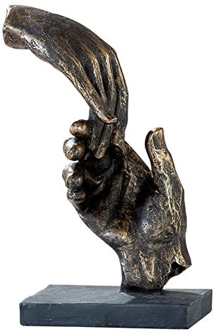 Generisch Skulptur Reich Mir Deine Hand | Figur, Statue, Deko-Figur, Deko-Artikel, Herzfigur, Hochzeitsgeschenk, Liebesgeschenk, H 21 cm