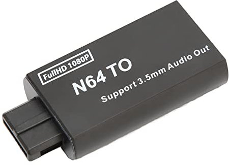 ciciglow für N64 zu HDMI Konverter, 3,5 Mm/0,1 Zoll Sound Interface Adapter 1080p Spielkonsolenkonverter Unterstützt PAL NTSC Videospieladapter