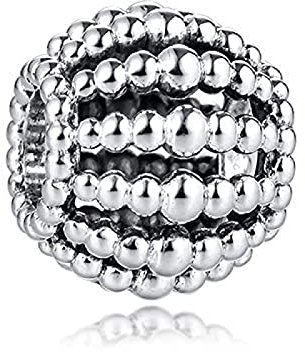 MAYILI 2023 Regalo di San Valentino Rose Claran Pell Perline Traforate 925 Argento Fai da Te Adatto Originale Pandora Bracciale Charm Gioielli di Moda (Oro Rosa), Argento