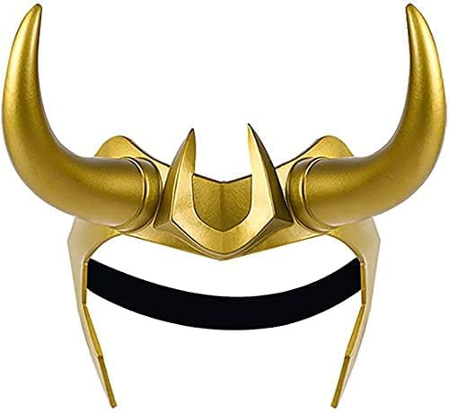 SINSEN Loki Hörner Loki Helm Film Loki Krone Nordische Mythologie, PVC Kopfbedeckung Requisiten Halloween Kostüm Maske Zubehör