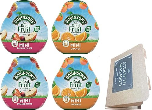SHANZA DEPARTMENTAL'S Robinsons Squash’d – 2 Flavour Pack – 2X Robinsons Orange and 2X Robinsons Summer Fruits – No Added Sugar – Real Fruit in Every Drop