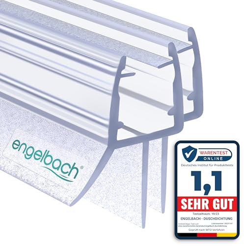 Engelbach® Guarnizione Doccia Sottoporta 2x 70cm - Per porte in vetro 5-8 mm - Profilo in gomma extra spesso - Impermeabile e facile da installare