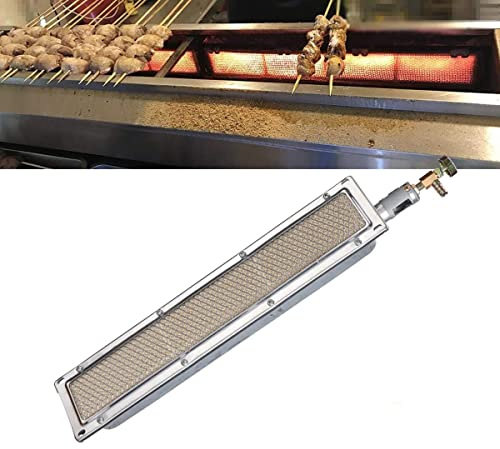 QAVODB Barbacoas Quemador lateral infrarrojo, quemador de gas para camping, quemador de cerámica por infrarrojos, parrilla de gas, calentador de cerámica, 44 x 9,5 cm
