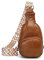 FANDARE Ultraleicht Brusttasche Damen Handtaschen Elegant Handy Umhängetasche PU Leder Sling Tasche mit verstellbarem, breitem Riemen Schultertasche Frauen Handytasche zum Umhängen Damentasche Braun
