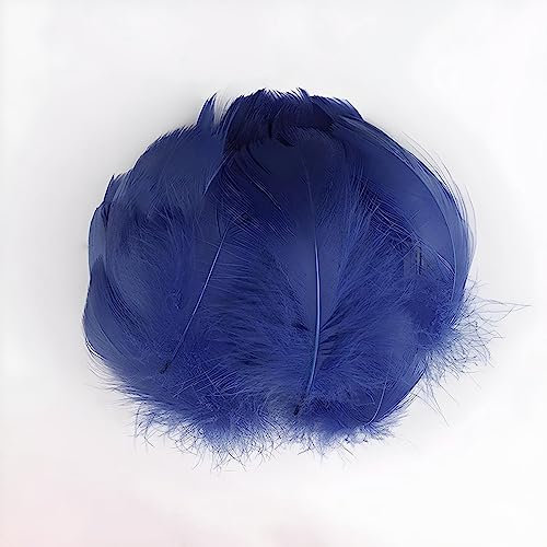 Gänsefedern Dunkelblau/Navy 7-12cm - 100 Stück (5g) - Hochwertige, Flauschige & Natürliche Federn für Basteln, Dekoration, DIY Projekte, Traumfänger, Schmuckherstellung & Mehr