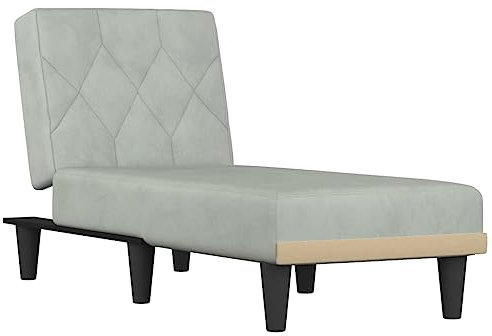 vidaXL Chaiselongue, Sofa in 3 Positionen zum Sitzen Entspannen Schlafen Verstellbar, Couch in Eleganter Optik, Liege Schlafsofa Loungesofa Liegesofa, Hellgrau Samt