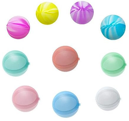 Tiardey 10 Stück wiederverwendbare Wasserballons, Wasserbombe, selbstdichtend, schnell füllend, Sommerspielzeug für Party, Wasserpark, Familienspiel