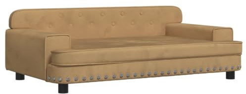 vidaXL Kindersofa, Couch für Kinder, Kindercouch mit runden Kanten, Kindersessel Minisofa Polstersofa Kindermöbel Sofa Kinderzimmer, Braun Samt