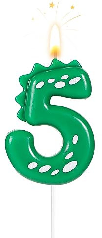 Zahlen Geburtstagskerzen, 7cm Dinosaurier Kerzen Geburtstagskuchenkerzen Dinosaurier Kerzen Geburtstag für Kuchen-Dinosaurier-Kerzen-Themenparty-Dekoration