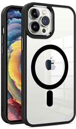 ZCSK Magnetic Mag-Safe iPhone 11 Pro Case 5.8-Inch Clear Black Transparent with Shock Absorption Anti Scratch Resistant Bumper Protective Crystal Cover Protect Compatible for Charging iPhone 11 Pro