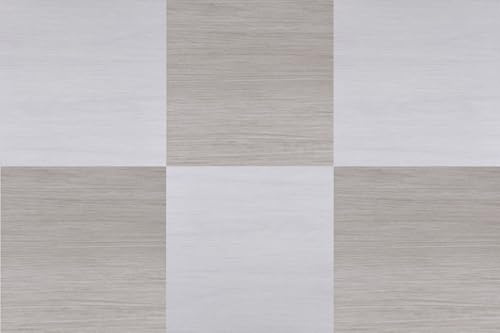 FloorPops Kingsley Natural Peel and Stick Floor Tiles, Cream and White, Checkerboard Vinyl Floor Tiles, Water Resistant, 12 in x 12 in, Pack of 10