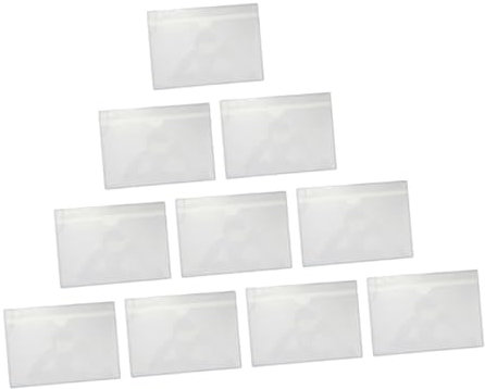 Toyvian Für 20 Karteikarten Hüllen Mit Selbstklebender Rückseite Kunststoff-kartentaschen Zur Organisation Oben Offen