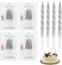 Birthday Candles, 40 Pcs Metallic Spiral Birthday Cake Candles with Holders, Thin Cupcake Candles for Birthday Cake Baby Shower Cake Wedding Party Decoration 7.5 Centimeters (Silver)