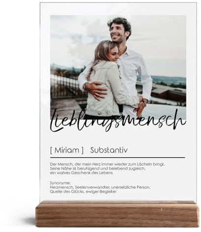 CHRISCK design Acrylglasbild Definition mit eigenem Foto - Persönliches Geschenk für Lieblingsmensch - personalisiert für Partner Freund Freundin - Glasfoto personalisiert - Wandbild Paar