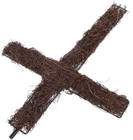 Ciieeo Croce in Rattan Paletto Di Ghirlanda a Forma Di Croce Ghirlanda Con Di Croce Ghirlanda Di Rattan Ghirlanda Rustica Fai Da Te Forma Di Ghirlanda Porta D'ingresso Vitigni
