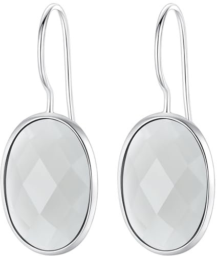 Klassische Wasser Tropfen Himmel Blau Achat Ohrringe Solide MetJakt 925 Sterling Silber Ohrring für Dame Hochzeitsparty Edlen Schmuck (Magnesit)