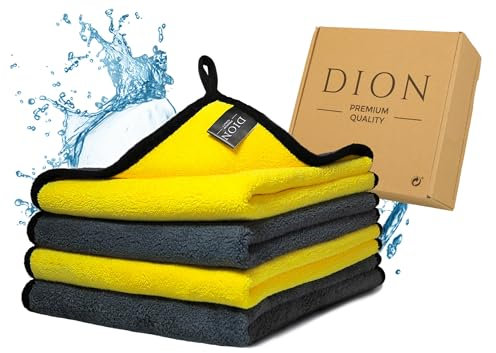 DION Mikrofasertücher mit der DEEP CLEAN Technologie für eine makellose Reinheit! Ideal für Haushalt, Auto... Poliertuch, Spüllappen, Fenstertuch, Reinigungstuch, Lappen, Geschirrtuch (40cm X 40cm)