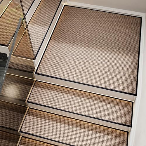 KYMMPL Tappeto per scale, assorbe l'acqua, antiscivolo, con retro in gomma antiscivolo, 26 x 75 cm, tappetini interni per scale, piastrelle in marmo, piastrelle, pavimenti in legno (nero, 15 pezzi)