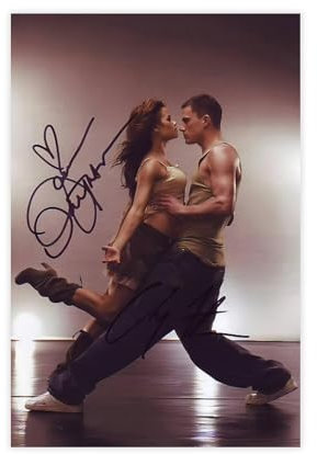 Hndeial Channing Tatum Jenna Dewan Autogramm auf Leinwand, Poster, Wandkunst, Dekordruck, Bild Gemälde für Wohnzimmer, Schlafzimmer, Dekoration, ungerahmt, 30 x 45 cm